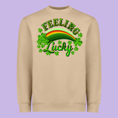 Feeling Lucky With Rainbow Heavyweight Sweatshirt Designed By Ranaportraitstore