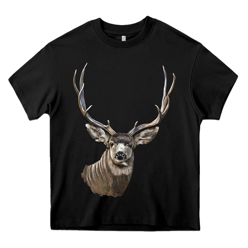 Mule Buck Deer Head Heavy Core Tee by LillyAllenDesigns | Teevron