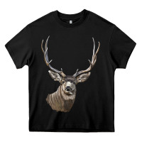 Black Mule Buck Deer Head Heavy Core Tee - LillyAllenDesigns