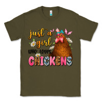 Army Green just a girl who loves chickens Classic Tee - JahusDesignShop