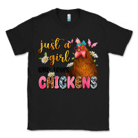 Black just a girl who loves chickens Classic Tee - JahusDesignShop