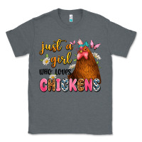 Charcoal Heather just a girl who loves chickens Classic Tee - JahusDesignShop