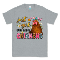 Heather Grey just a girl who loves chickens Classic Tee - JahusDesignShop