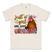 Natural just a girl who loves chickens Classic Tee - JahusDesignShop