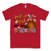 Red just a girl who loves chickens Classic Tee - JahusDesignShop