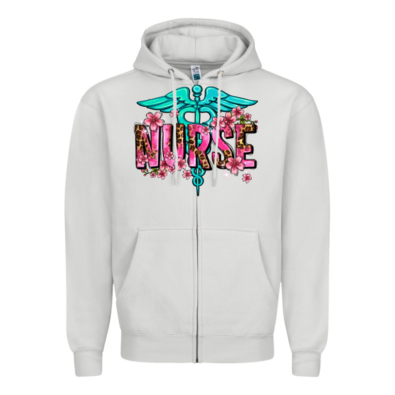 Floral Nurse Zipper Hoodie by AdoDesignShop | Teevron