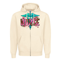 Sandshell floral nurse Zipper Hoodie - AdoDesignShop