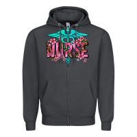 Smoke floral nurse Zipper Hoodie - AdoDesignShop