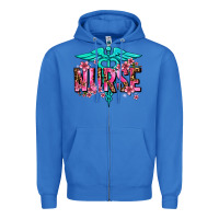 True Royal floral nurse Zipper Hoodie - AdoDesignShop