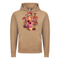 Vintage Coffee Floral skeleton with mushrooms Vintage Hoodie - RanaPortraitStore