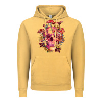 Vintage Mustard Floral skeleton with mushrooms Vintage Hoodie - RanaPortraitStore