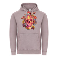 Vintage Zinc Floral skeleton with mushrooms Vintage Hoodie - RanaPortraitStore
