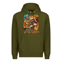 Army Green Tis The Season Fall Football Truck Premium Hoodie - BundleAndBundleShop