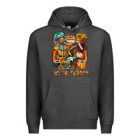 Charcoal Heather Tis The Season Fall Football Truck Premium Hoodie - BundleAndBundleShop