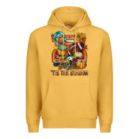 Mustard Tis The Season Fall Football Truck Premium Hoodie - BundleAndBundleShop