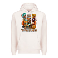 Pale Pink Tis The Season Fall Football Truck Premium Hoodie - BundleAndBundleShop