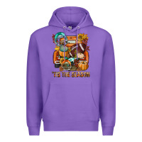 Purple Tis The Season Fall Football Truck Premium Hoodie - BundleAndBundleShop
