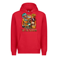 Red Tis The Season Fall Football Truck Premium Hoodie - BundleAndBundleShop