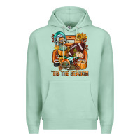 Seafoam Tis The Season Fall Football Truck Premium Hoodie - BundleAndBundleShop