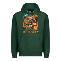 Sports Green Tis The Season Fall Football Truck Premium Hoodie - BundleAndBundleShop