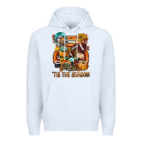 White Tis The Season Fall Football Truck Premium Hoodie - BundleAndBundleShop