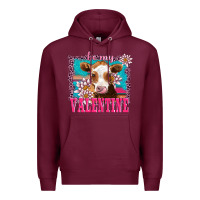 Burgundy be my valentine with guarnsey Premium Hoodie - AdoDesignShop