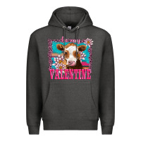Charcoal Heather be my valentine with guarnsey Premium Hoodie - AdoDesignShop