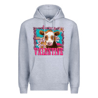 Heather Grey be my valentine with guarnsey Premium Hoodie - AdoDesignShop