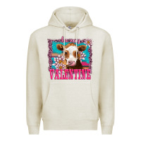 Oatmeal Heather be my valentine with guarnsey Premium Hoodie - AdoDesignShop