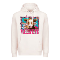 Pale Pink be my valentine with guarnsey Premium Hoodie - AdoDesignShop