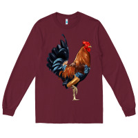 Burgundy cockerel Long Sleeve Tee - JahusDesignShop