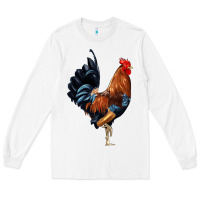 White cockerel Long Sleeve Tee - JahusDesignShop