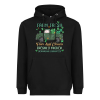 Black farm fresh four leaf clovers Heavyweight Hoodie - MaliasSmallBusiness