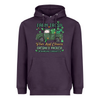 Plum farm fresh four leaf clovers Heavyweight Hoodie - MaliasSmallBusiness