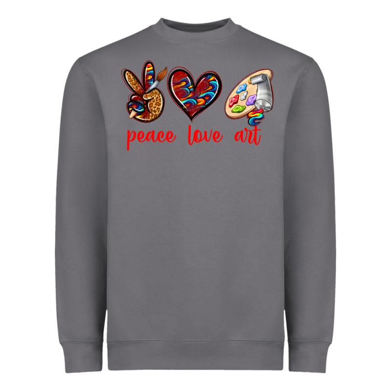 Peace Love Art Heavyweight Sweatshirt by texasbilliewilder | Teevron