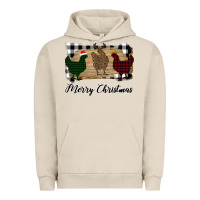 Pigment French Oak Merry Christmas Chickens Urban Hoodie - Bettercallsaul