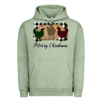 Pigment Oil Green Merry Christmas Chickens Urban Hoodie - Bettercallsaul