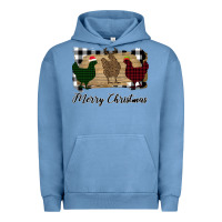 Pigment Pebble Blue Merry Christmas Chickens Urban Hoodie - Bettercallsaul