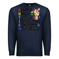 Navy always unique autism Premium Sweatshirt - MaliasSmallBusiness