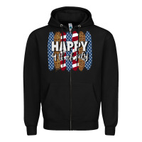 Black happy 4th of july brushstrokes Zipper Hoodie - BundleAndBundleShop