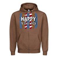 Chestnut happy 4th of july brushstrokes Zipper Hoodie - BundleAndBundleShop