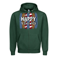 Sports Green happy 4th of july brushstrokes Zipper Hoodie - BundleAndBundleShop