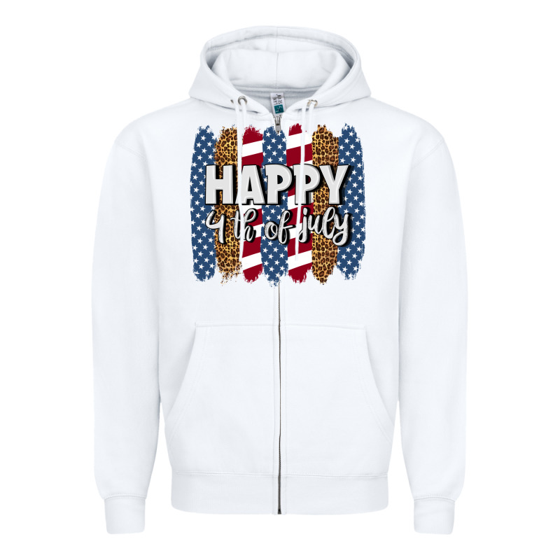 Happy 4th Of July Brushstrokes Zipper Hoodie by BundleAndBundleShop | Teevron