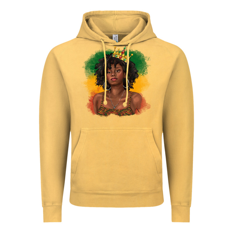 Black Queen With Juneteenth Flag Vintage Hoodie by texasbilliewilder | Teevron