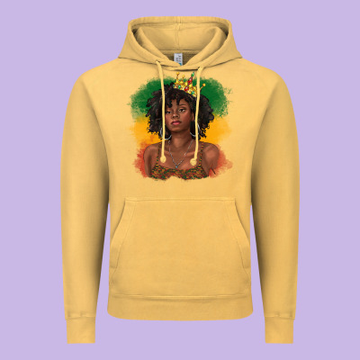 Vintage Hoodie black queen with juneteenth flag