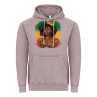 Vintage Zinc black queen with juneteenth flag Vintage Hoodie - texasbilliewilder