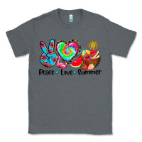 Charcoal Heather peace love  summer Classic Tee - AdoDesignShop