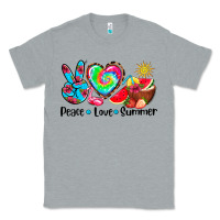 Heather Grey peace love  summer Classic Tee - AdoDesignShop