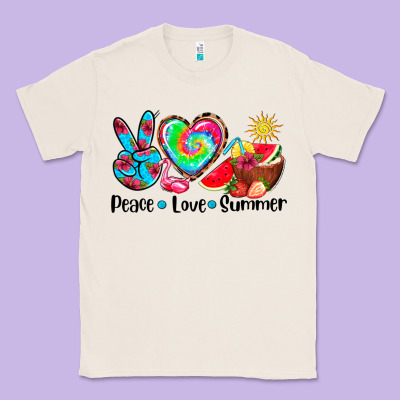 Peace Love  Summer Classic Tee Designed By Adodesignshop