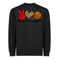 Black peace love basketball Heavyweight Sweatshirt - Zillion Design Studio